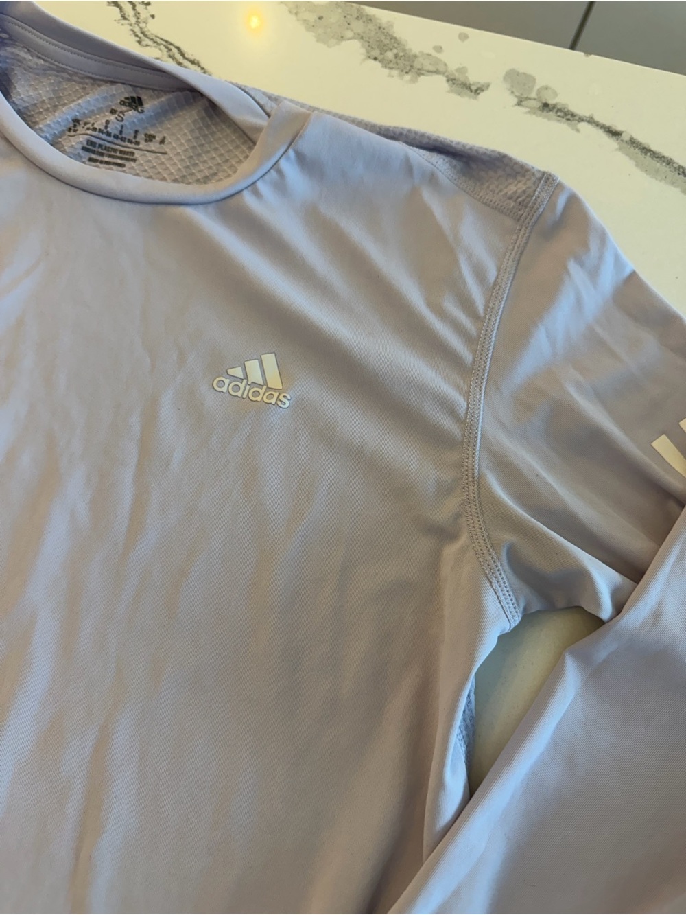 adidas Men’s Long Sleeve Tee in Light Lavender